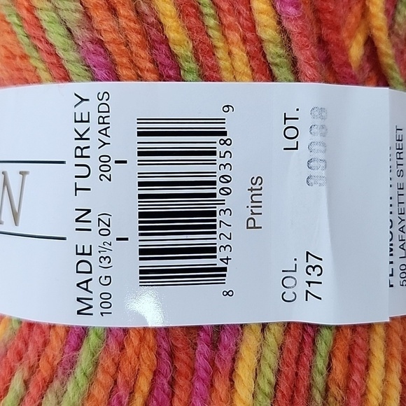 Plymouth Encore Colorspun 400 Yds Variegated Pink Orange Green Acrylic Wool Yarn - Picture 4 of 5